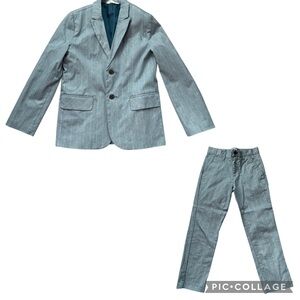 Cat and Jack Boys Light Blue Pin Stripe Single Breasted Slim Suit Size 10